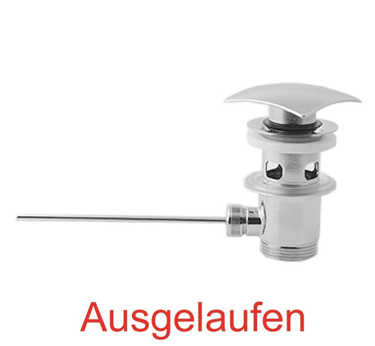 DIBL'fix Messing-Waschtisch-Ablaufgarnitur 1¼", mit glanzverchromtem Korpus, mit eckigem Messing-Verschlussstopfen 70 mm x 70 mm