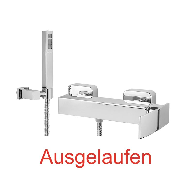 DIBL'yola Einhebel-Brausebatterie zur Aufputzmontage, mit eckiger Messing-Einstrahl-Antikalk-Stabhandbrause, mit eckigem Messing-Wandbrausehalter und Metallbrauseschlauch