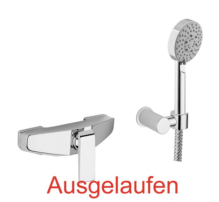 DIBL'swing Einhebel-Brausebatterie zur Aufputzmontage, mit Fünfstrahl-Antikalk-Handbrause, mit rundem Messing-Wandbrausehalter und Metallbrauseschlauch