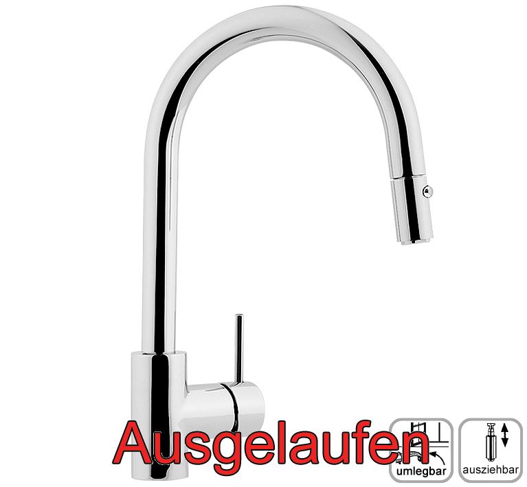 DIBL'pur Einhebel-Spültischbatterie mit Messing-Auszug-Spülbrause zur Unterfenstermontage