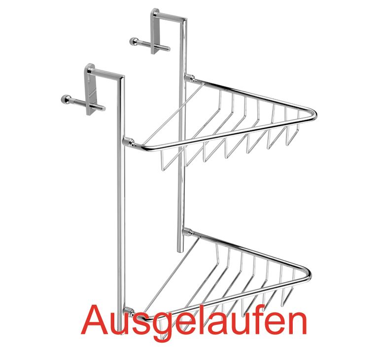 DIBL'accessoires Messing-Eck-Duschkorb zum Einhängen, mit zwei Handtuchhaken - keine Wandbohrung notwendig