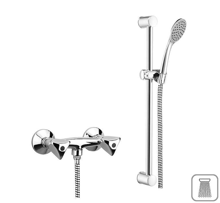 DIBL'classic Zweigriff-Brausebatterie zur Aufputzmontage, mit Brausestange 922 mm