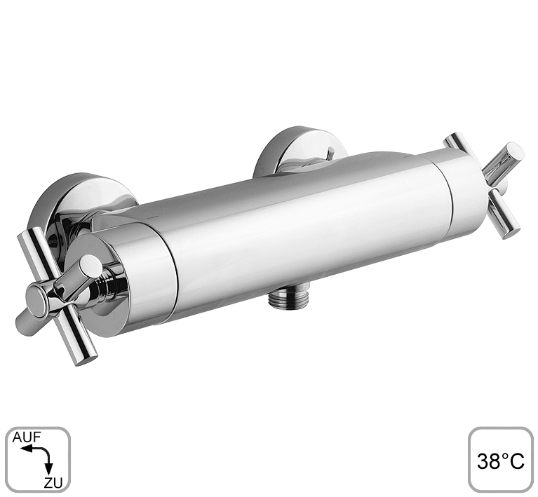 DIBL'extra Thermostat-Brausebatterie zur Aufputzmontage, ohne Brausezubehör