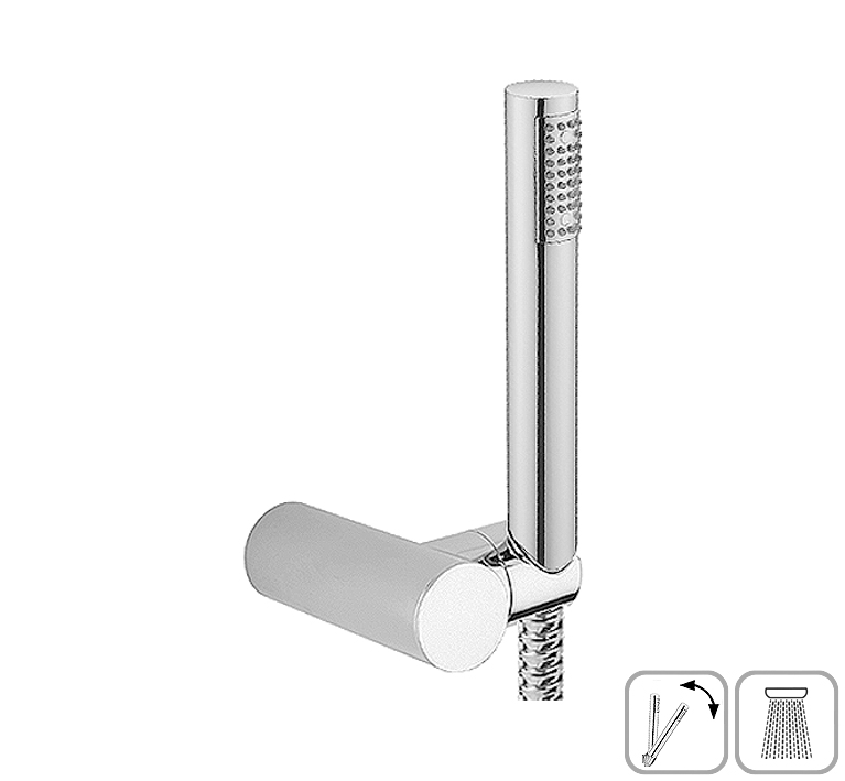 DIBL'fit Brauseset mit runder Kunststoff-Einstrahl-Antikalk-Stabhandbrause