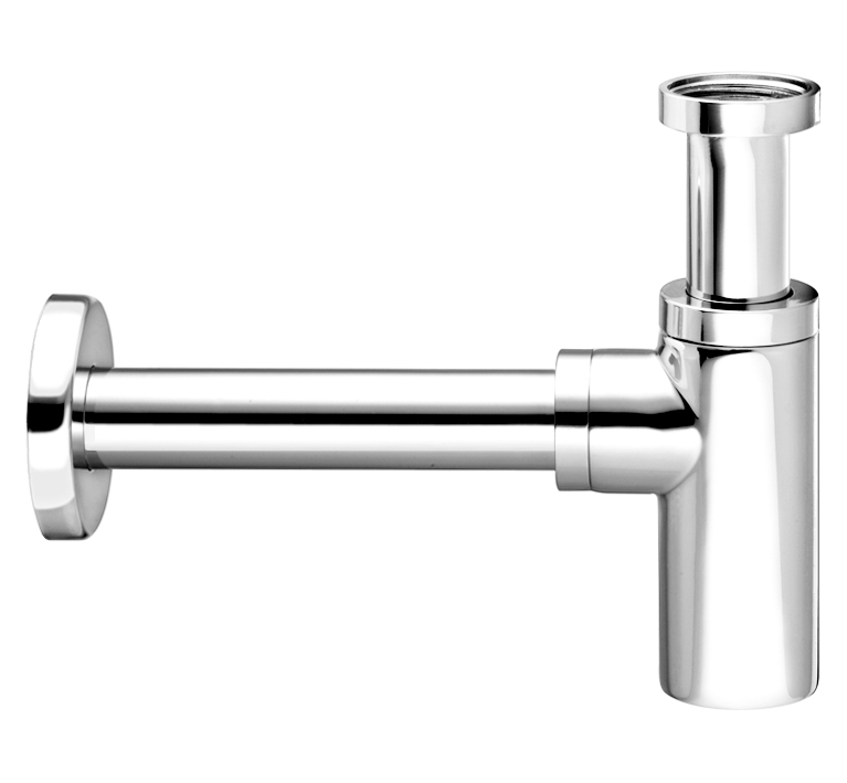 DIBL'fix Runder Messing-Waschtisch-Design-Flaschensiphon 1¼" mit Reinigungsöffnung