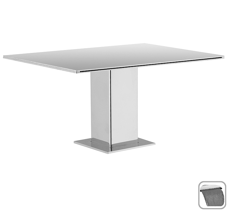 DIBL'fix Eckiger Edelstahl-Cascaden-Schwallauslauf  zur Wannenrandmontage, auf eckigem Standfuß