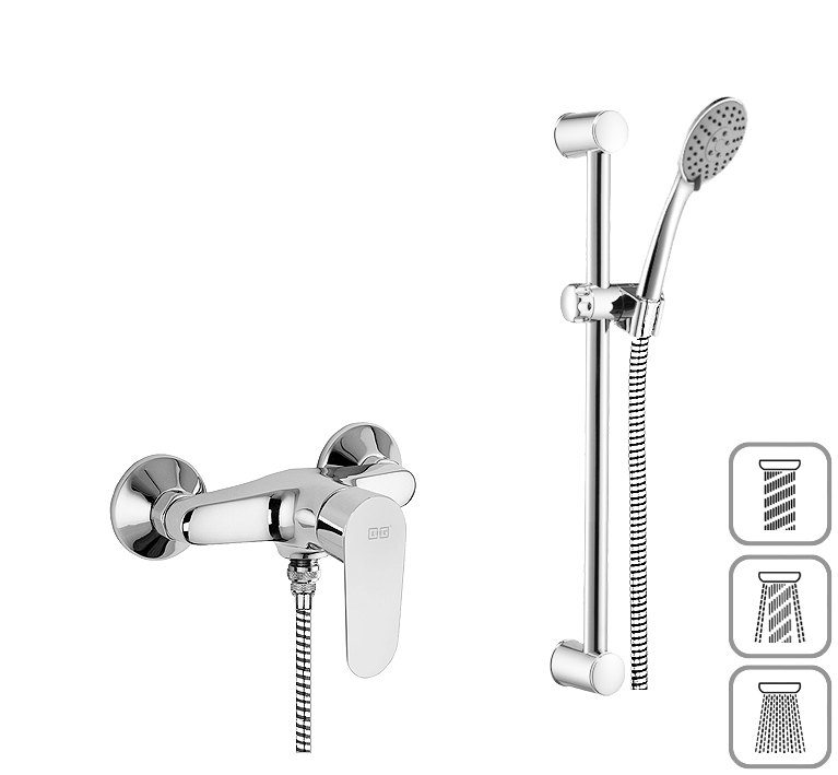 DIBL'geo "Edition 2" Einhebel-Brausebatterie zur Aufputzmontage, mit Brausestange 622 mm