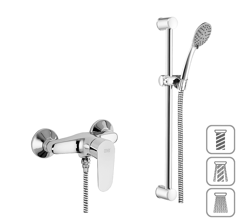 DIBL'geo "Edition 2" Einhebel-Brausebatterie zur Aufputzmontage, mit Brausestange 922 mm