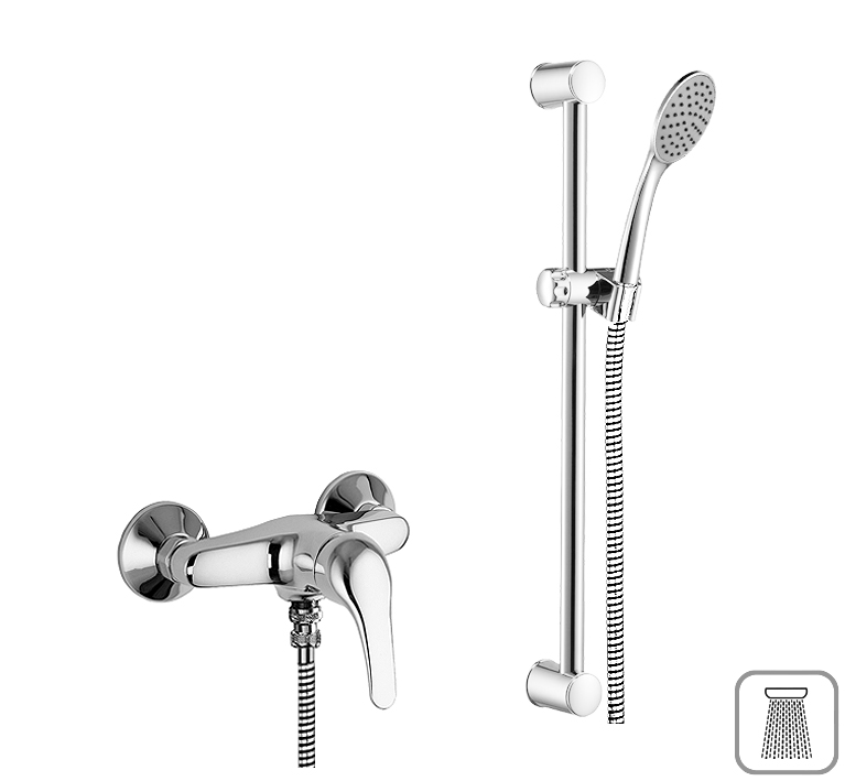DIBL'objekt Einhebel-Brausebatterie mit Brausegarnitur 922 mm