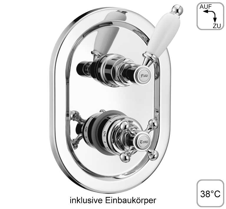 DIBL'porcelain Thermostat-Brausebatterie ¾" zur Unterputzmontage