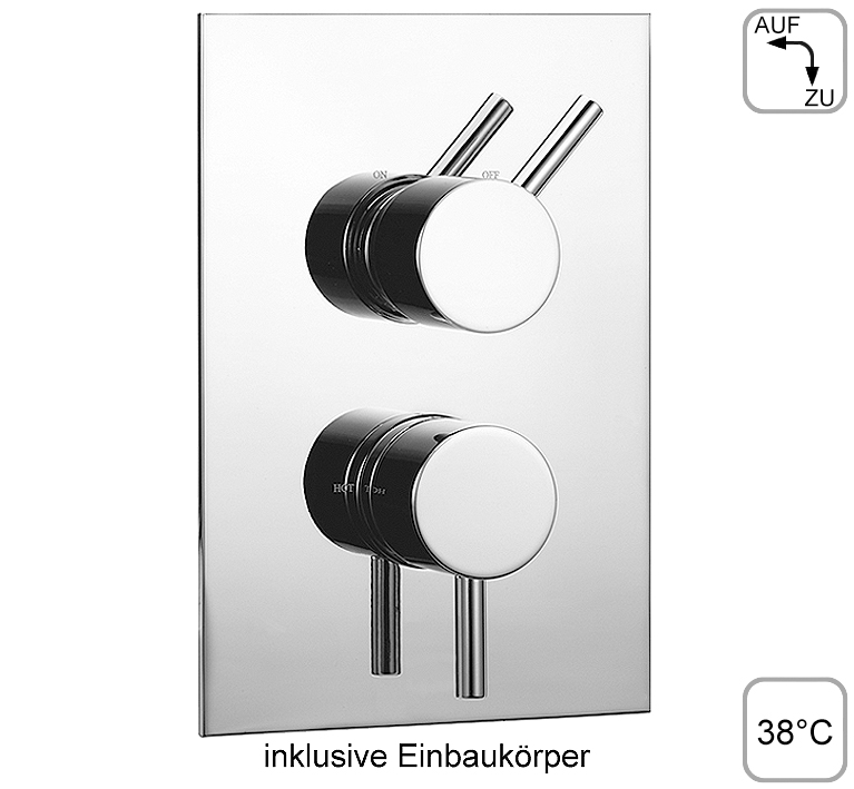 DIBL'pur Thermostat-Brausebatterie zur UP-Montage, mit Mengenregulierung für einen Abgangsanschluss