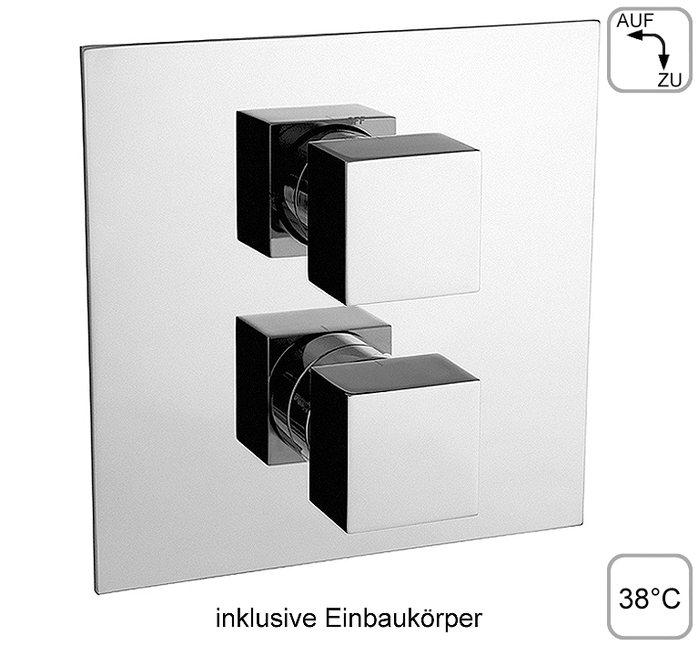 DIBL'quarda Thermostat-Brausebatterie zur UP-Montage, mit Mengenregulierung für einen Abgangsanschluss