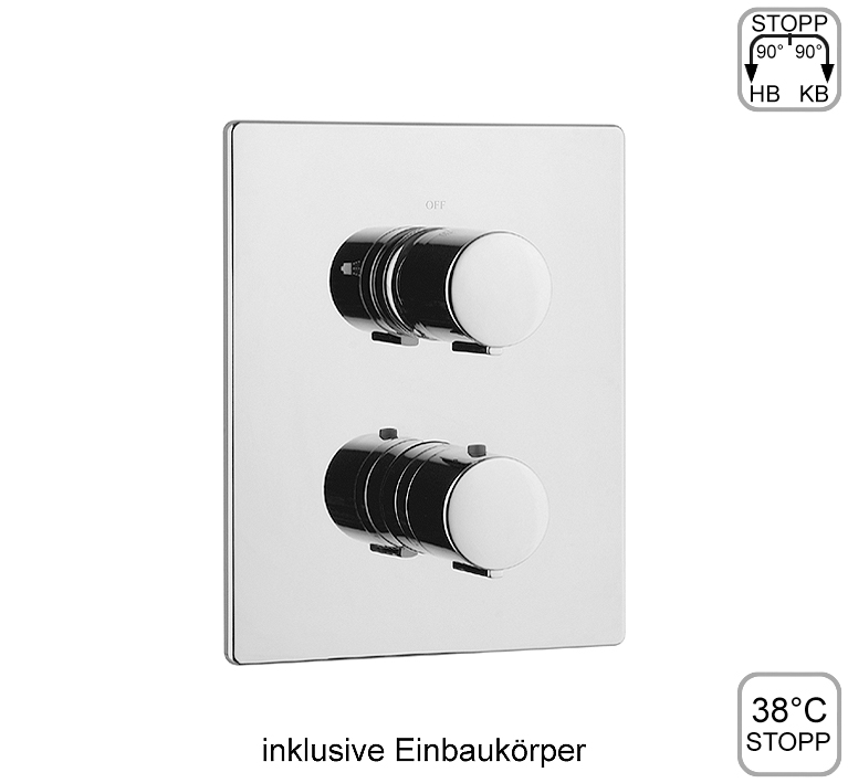 DIBL'therm eco Thermostat-Batterie zur UP-Montage für zwei Abgangsanschlüsse